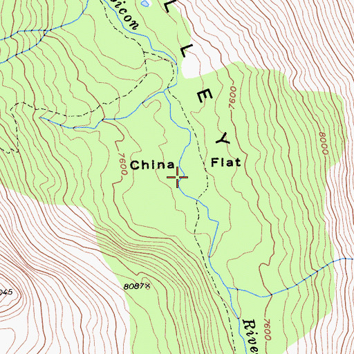 Topographic Map of China Flat, CA