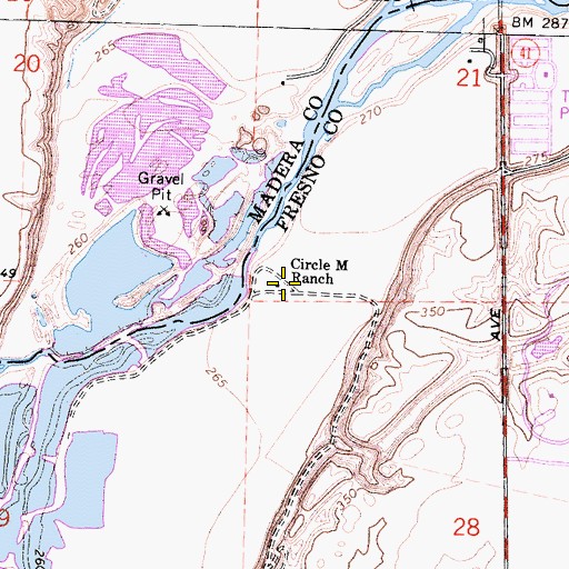Topographic Map of Circle M Ranch, CA