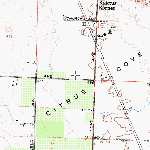 Topographic Map of Citrus Cove, CA