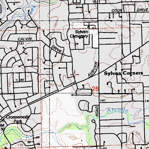 Topographic Map of Citrus Heights Elementary School, CA