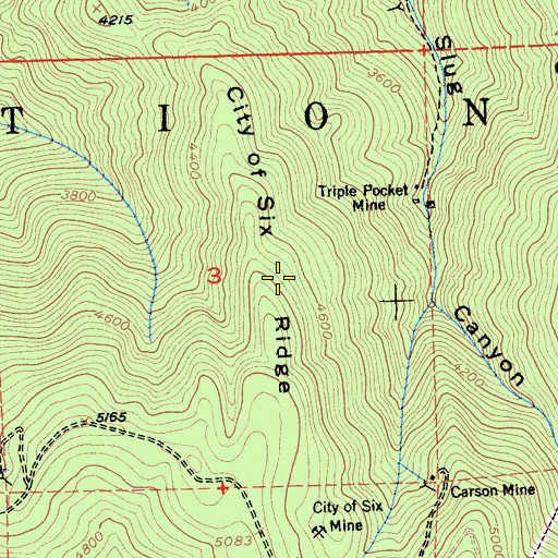 Topographic Map of City of Six Ridge, CA