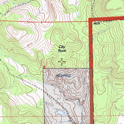 Topographic Map of City Rock, CA