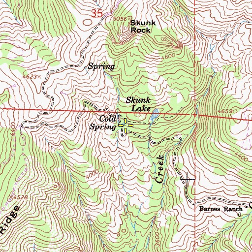 Topographic Map of Cold Spring, CA