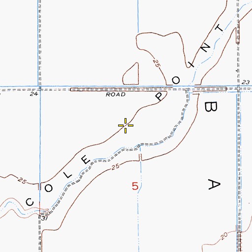 Topographic Map of Cole Point, CA