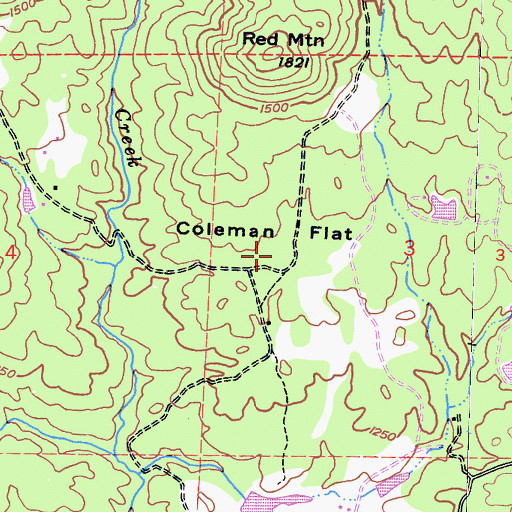 Topographic Map of Coleman Flat, CA