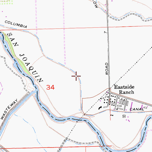 Topographic Map of Columbia Canal, CA