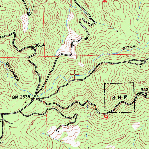Topographic Map of Columbia Ditch, CA