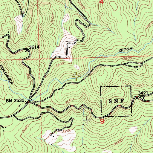 Topographic Map of Columbia Ditch, CA
