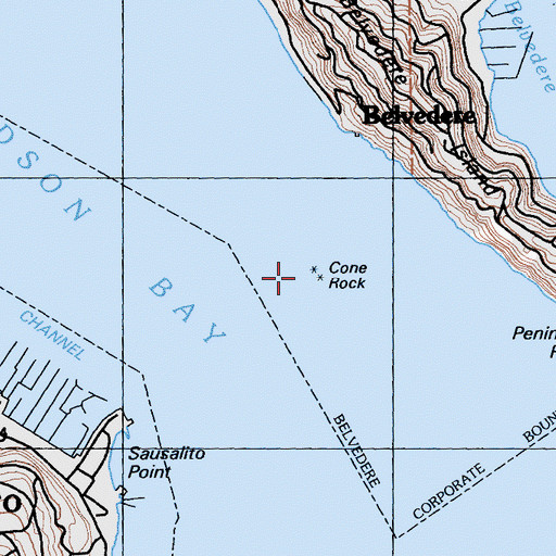 Topographic Map of Cone Rock, CA
