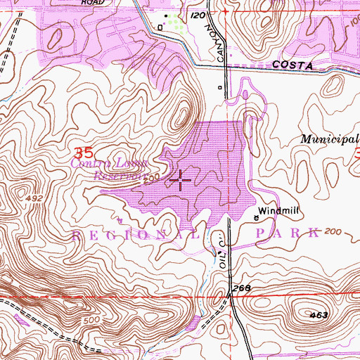 Topographic Map of Contra Loma Reservoir, CA