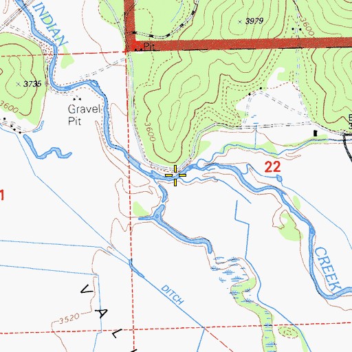 Topographic Map of Cooks Creek, CA