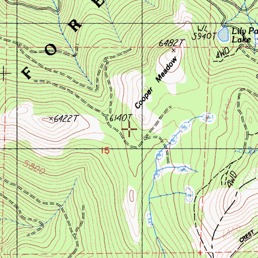 Topographic Map of Cooper Meadow, CA