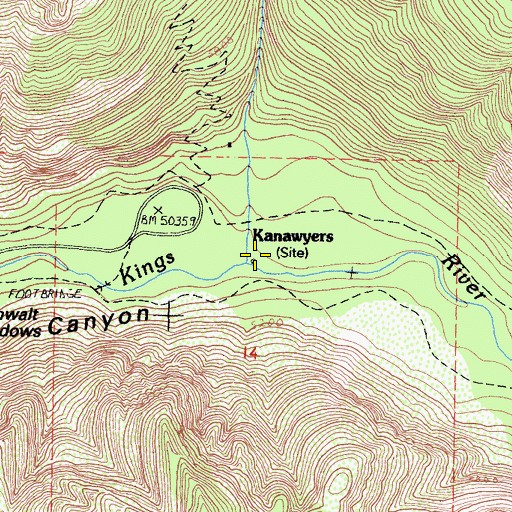 Topographic Map of Copper Creek, CA