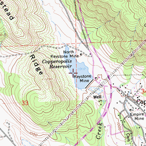 Topographic Map of Copperopolis Reservoir, CA
