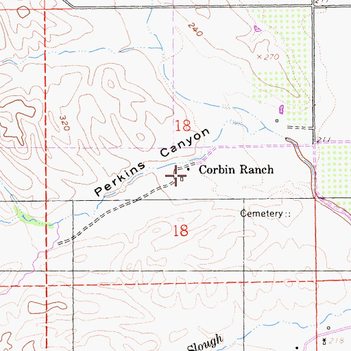 Topographic Map of Corbin Ranch, CA