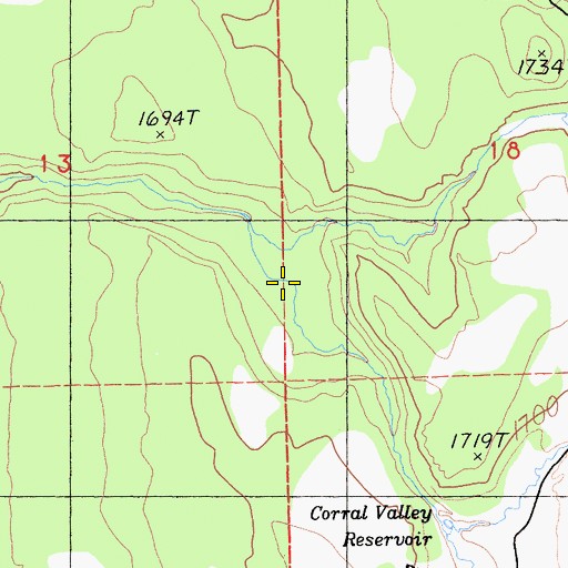 Topographic Map of Corral Valley, CA