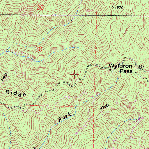 Topographic Map of Cottaneva Ridge, CA