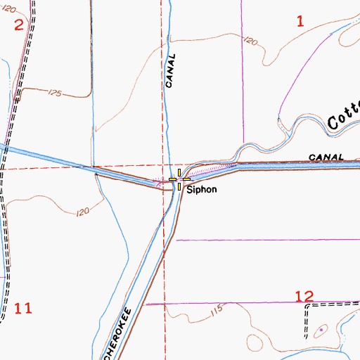 Topographic Map of Cottonwood Creek, CA