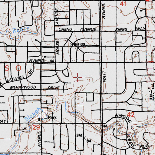 Topographic Map of Country Club Centre, CA