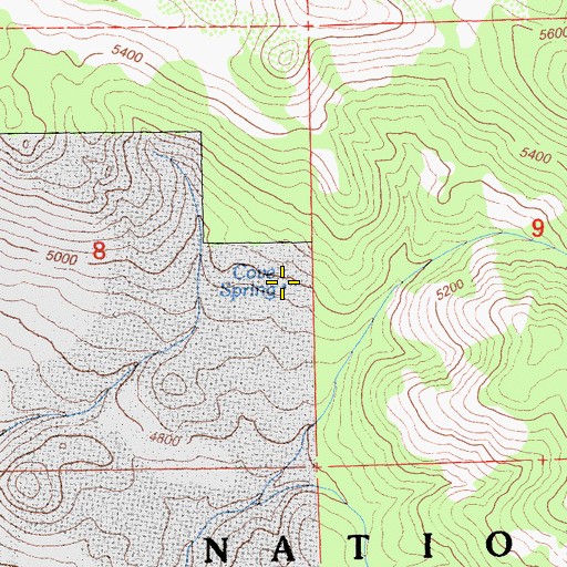 Topographic Map of Cove Spring, CA