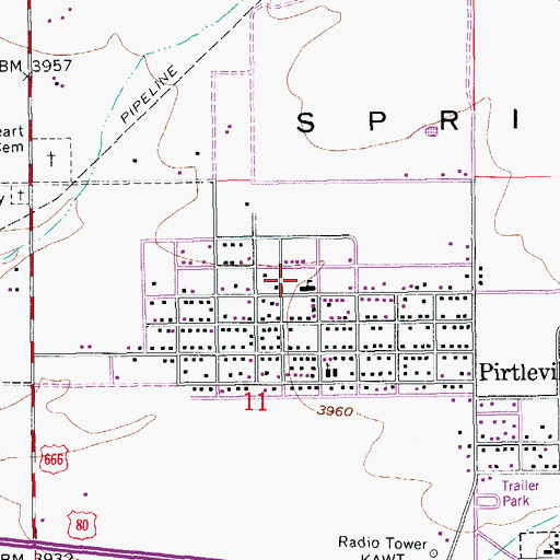 Topographic Map of Faras Elementary School, AZ