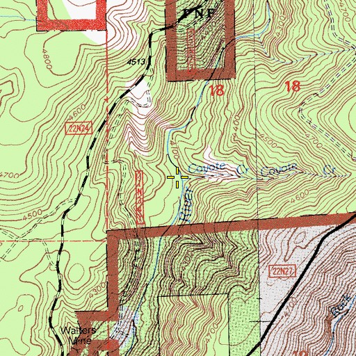 Topographic Map of Coyote Creek, CA