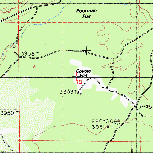 Topographic Map of Coyote Flat, CA