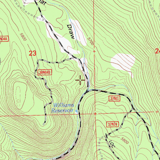 Topographic Map of Coyote Flat Draw, CA