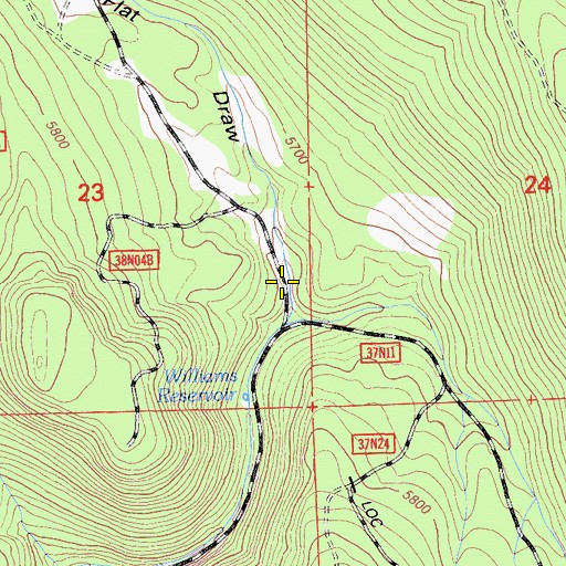 Topographic Map of Coyote Flat Draw, CA