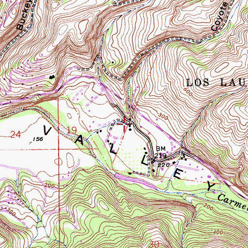 Topographic Map of Coyote Gulch, CA