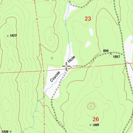 Topographic Map of Coyote Hole, CA
