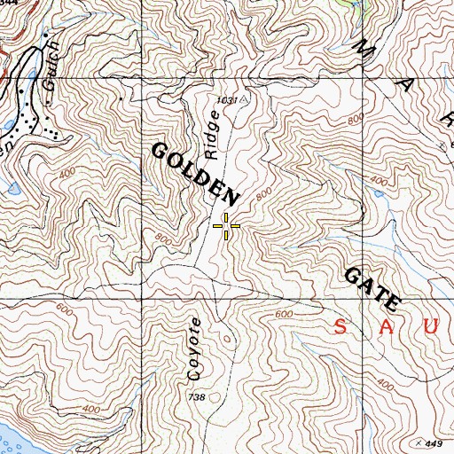 Topographic Map of Coyote Ridge, CA