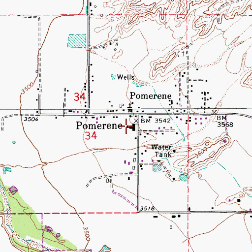 Topographic Map of Pomerene Elementary School, AZ