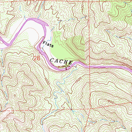 Topographic Map of Crack Canyon, CA