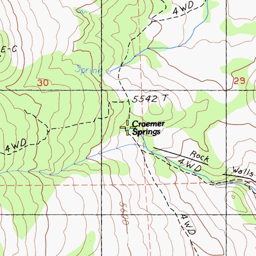Topographic Map of Craemer Springs, CA