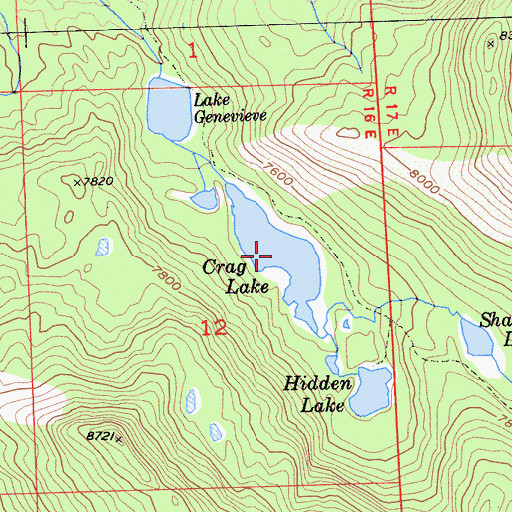 Topographic Map of Crag Lake, CA