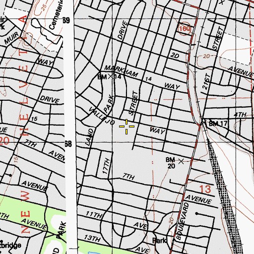 Topographic Map of Crocker-Riverside Elementary School (historical), CA