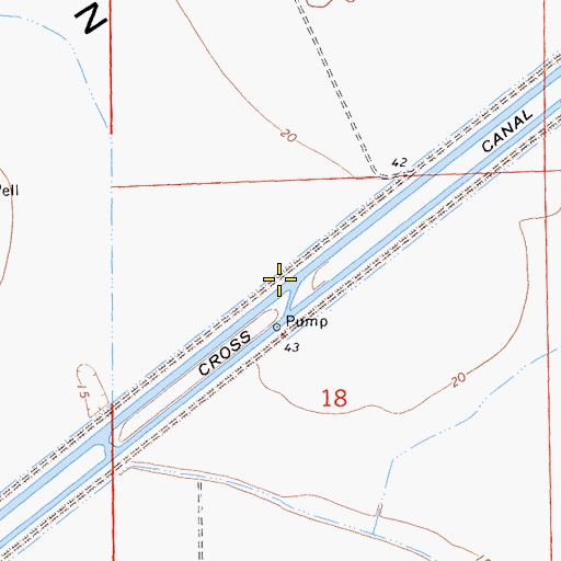 Topographic Map of Cross Canal, CA