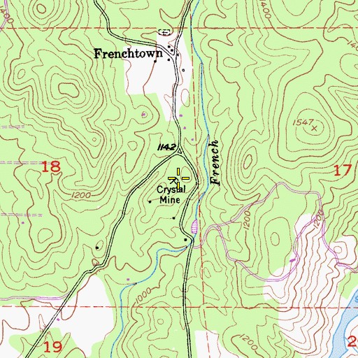 Topographic Map of Crystal Mine, CA