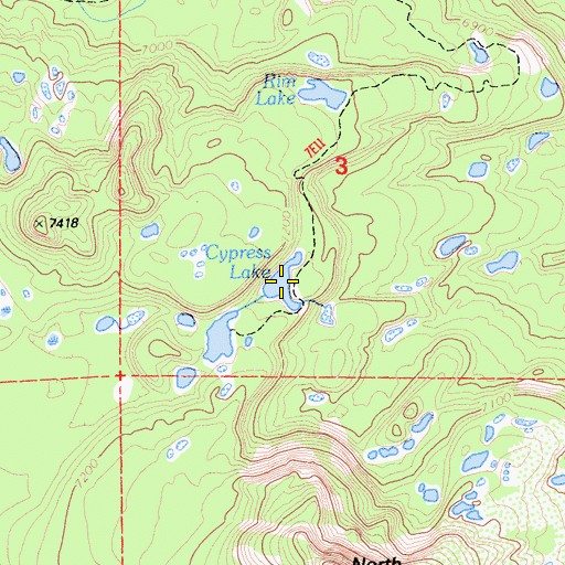 Topographic Map of Cypress Lake, CA