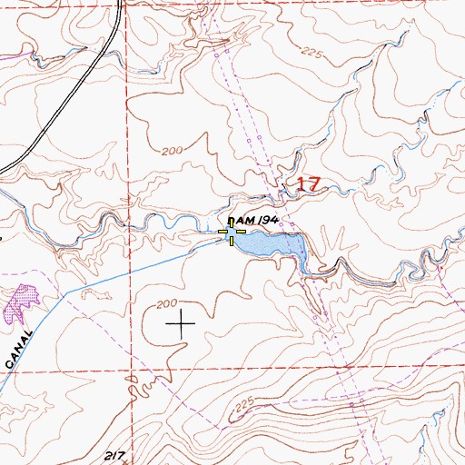 Topographic Map of Dam 194, CA