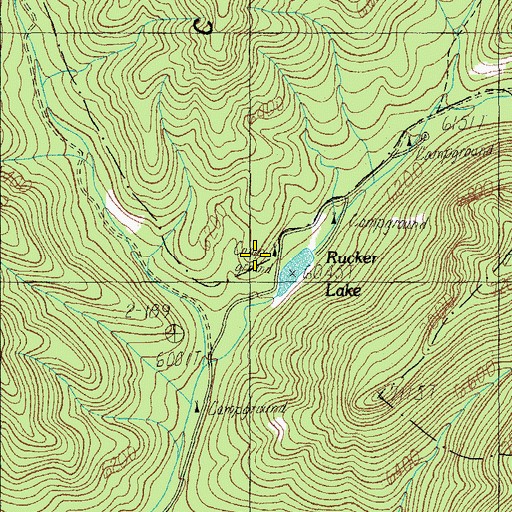Topographic Map of Rucker Canyon Dam, AZ