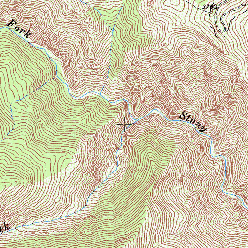 Topographic Map of Dark Hollow Creek, CA
