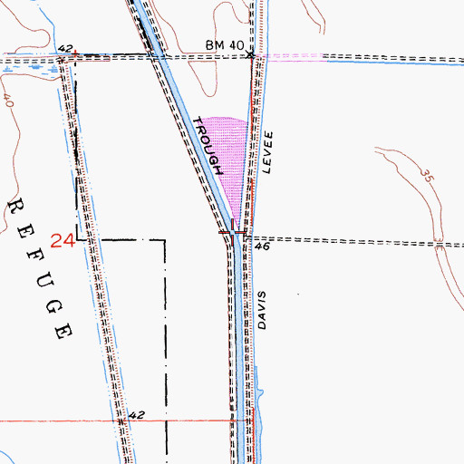 Topographic Map of Davis Levee, CA
