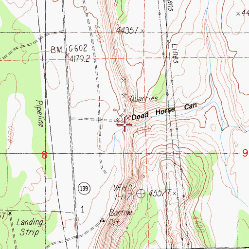 Topographic Map of Dead Horse Canyon, CA