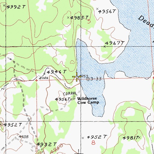 Topographic Map of Deadhorse Flat Reservoir, CA