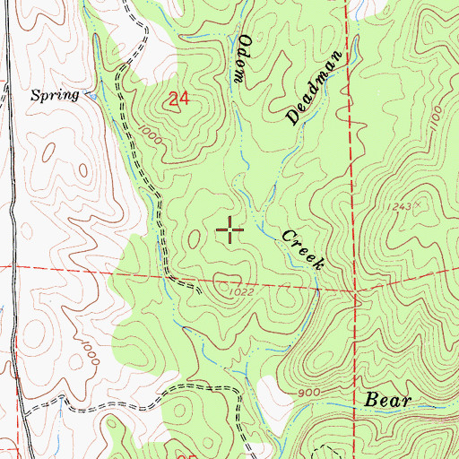 Topographic Map of Deadman Creek, CA