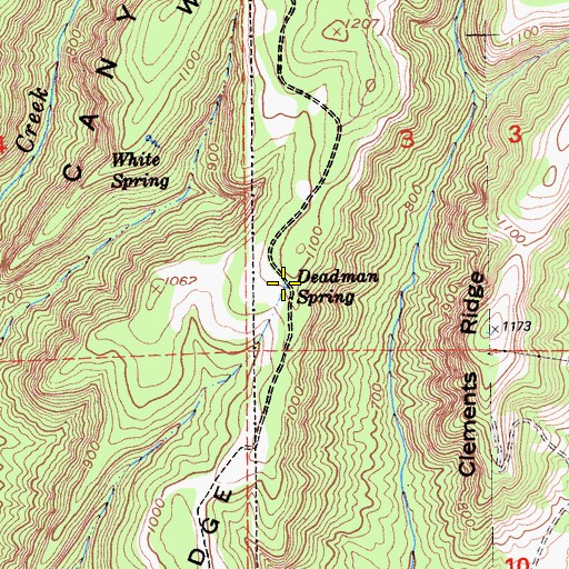 Topographic Map of Deadman Spring, CA