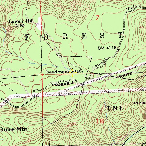 Topographic Map of Deadmans Flat, CA