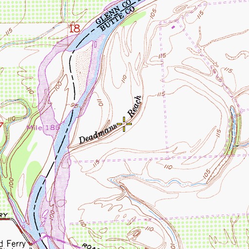 Topographic Map of Deadmans Reach, CA